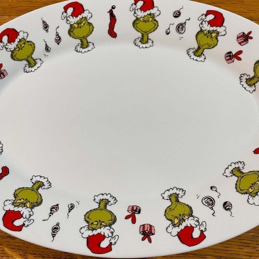 Dr Seuss The Grinch Christmas Platter NWT - Picture 3 of 6